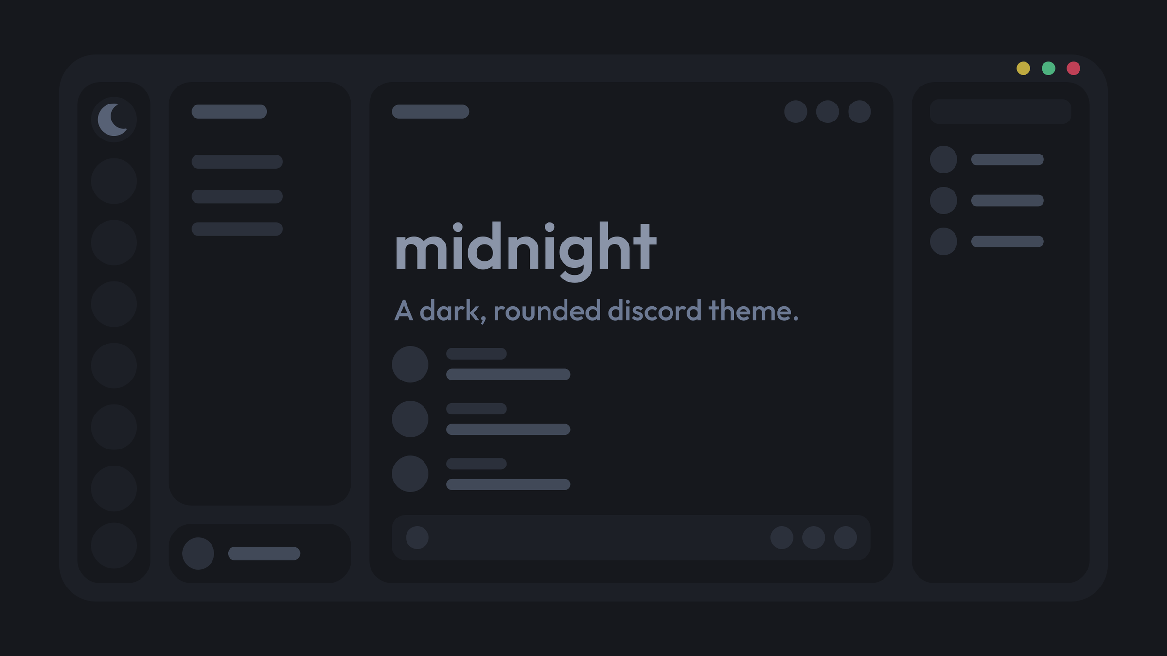 a dark, rounded discord theme