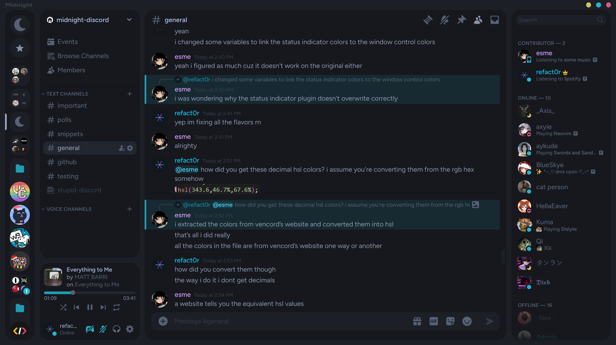 a dark, rounded discord theme